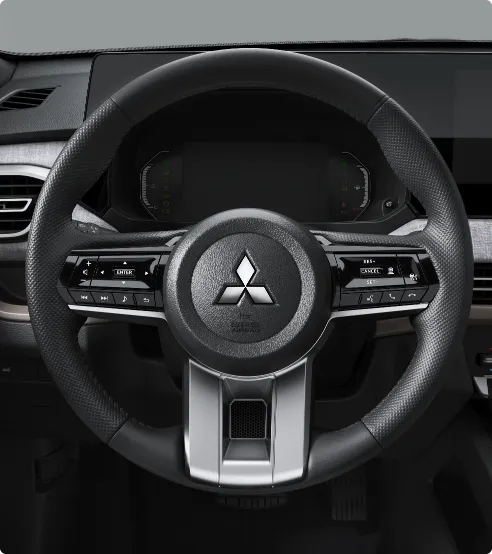 Leather wrapped steering wheel